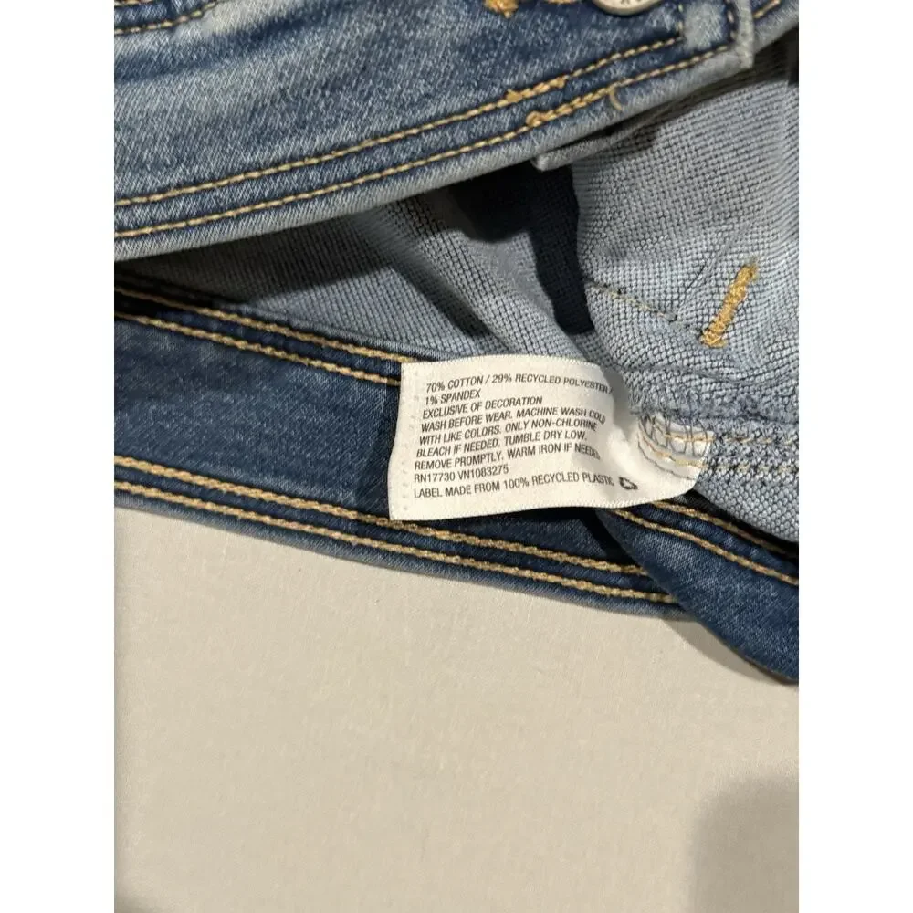Cat & Jack Girls Blue Denim Jacket S (6/6X) Button Front Pockets Short